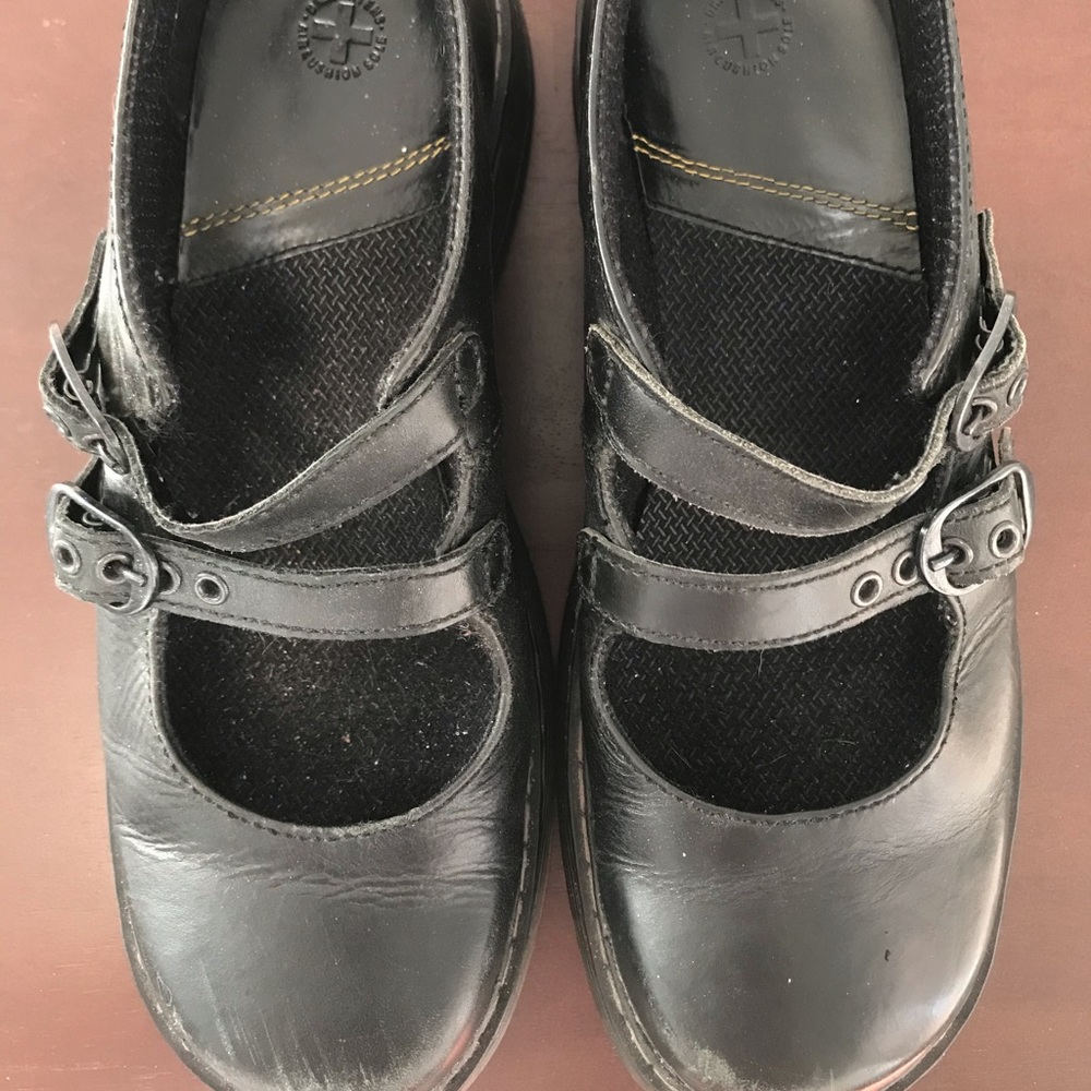 Dr. Marten 9 Chunky Mary Jane Shoes Black Leather